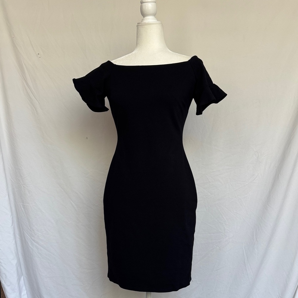 Gianni Bini Elegant Black Off-Shoulder Mini Dress